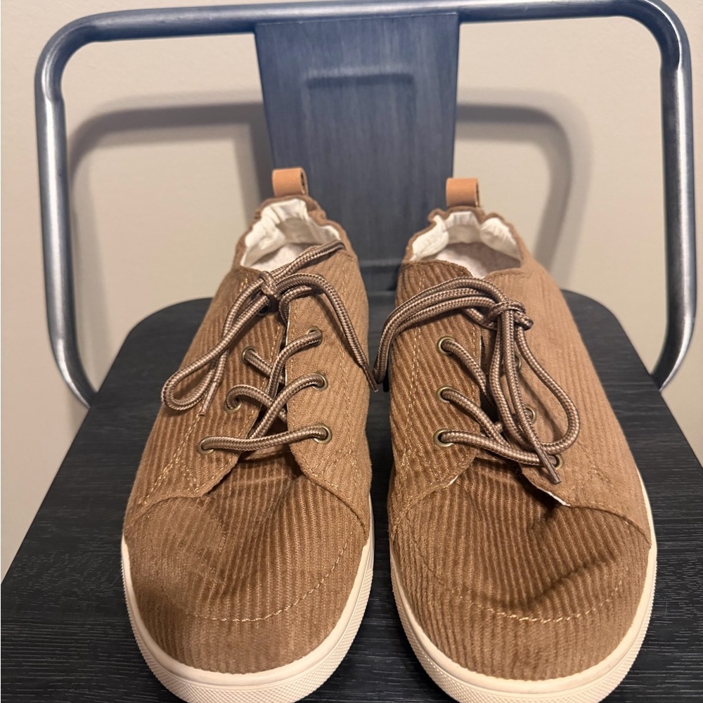 Spenco Santa Clara Cozy Sneakers Brown Corduroy Comfort Orthotic Lace Up Sz 11 - Picture 2 of 10